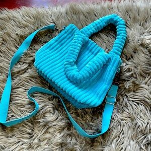 Plush Blue Handbag